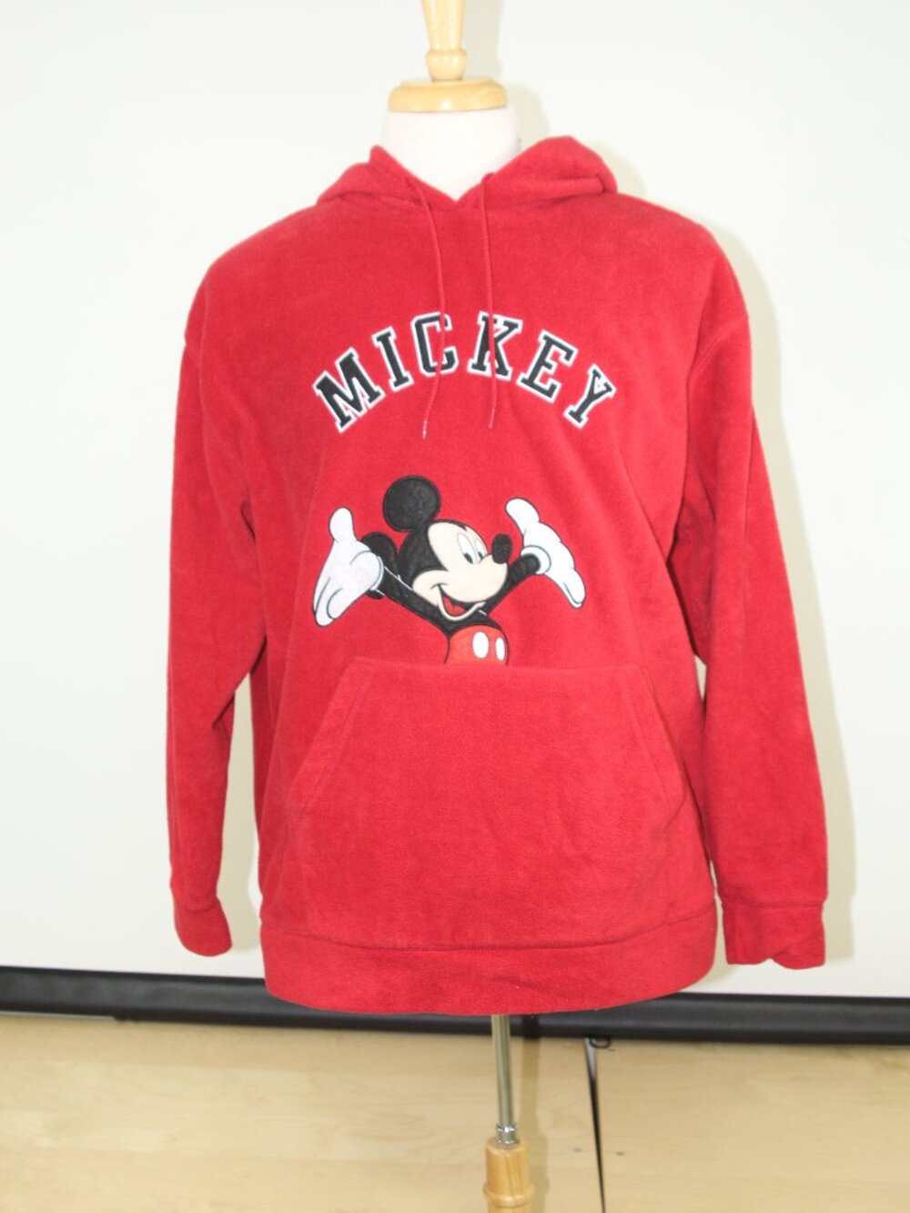 Disney Mickey Mouse Red Fleece Hoodie Sweatshirt Graphic Pullover 2XL